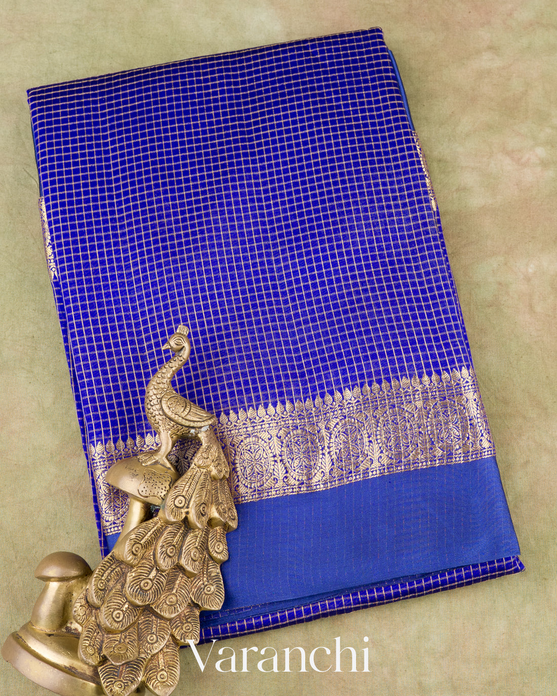 Royal Blue Pure Katan Silk Saree