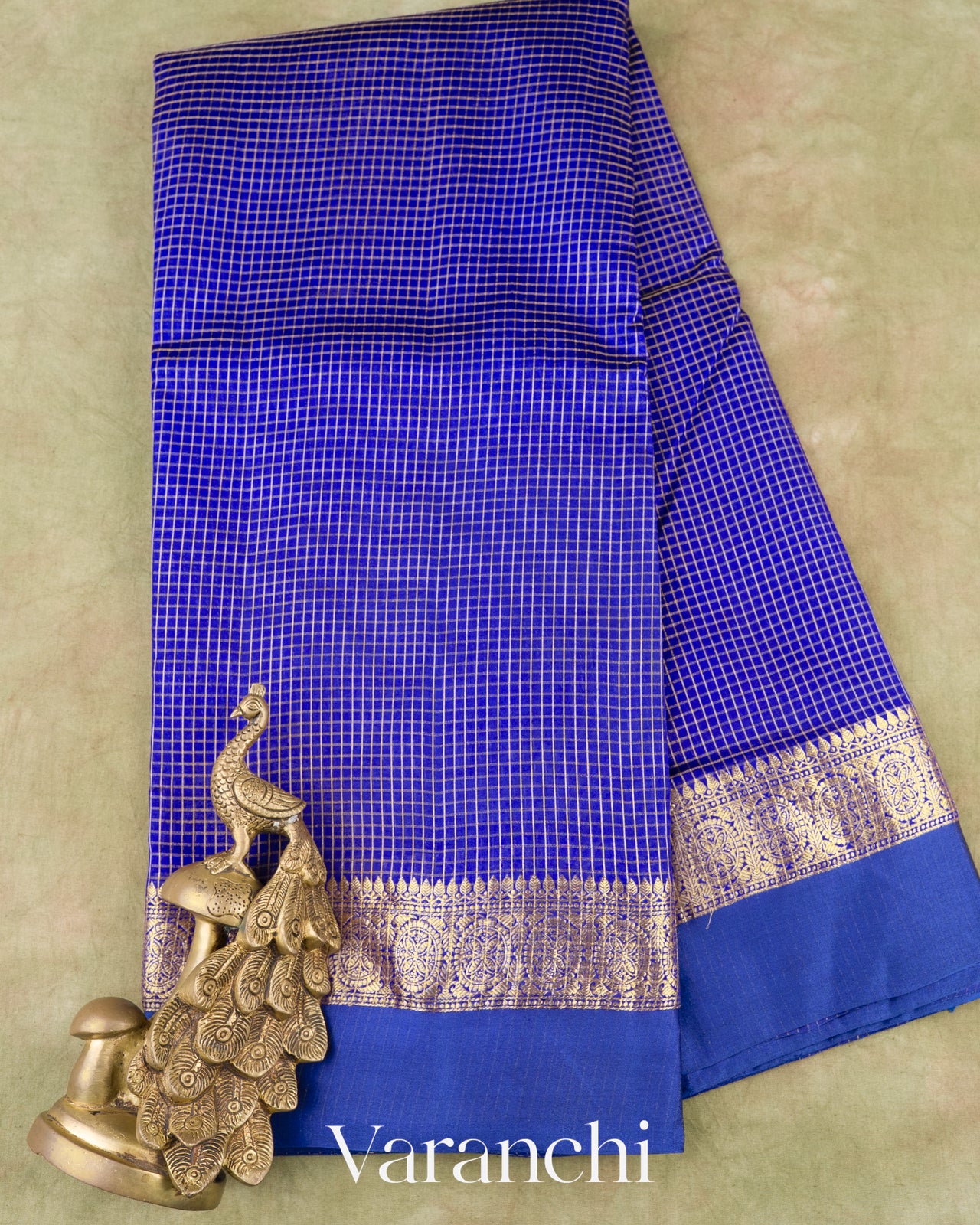Royal Blue Pure Katan Silk Saree