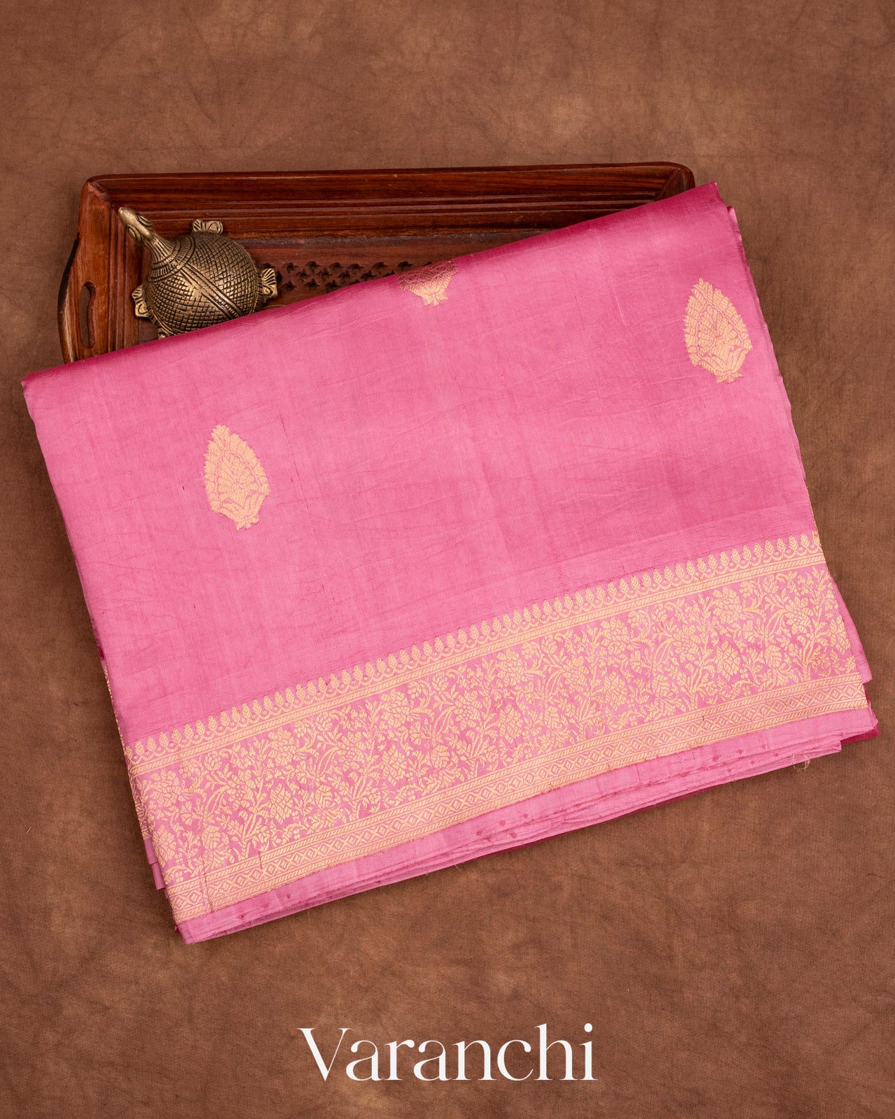 Blush Pink Raw Mango Silk Handloom Saree