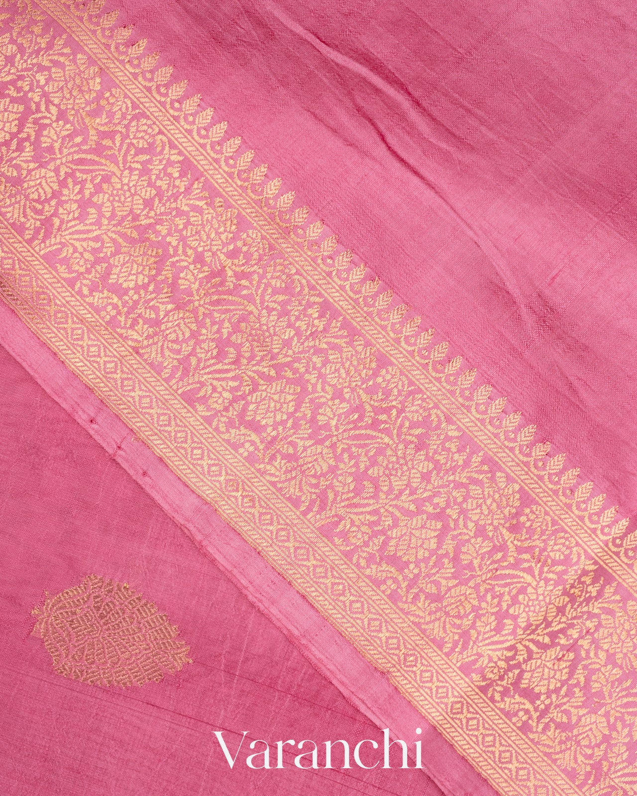 Blush Pink Raw Mango Silk Handloom Saree