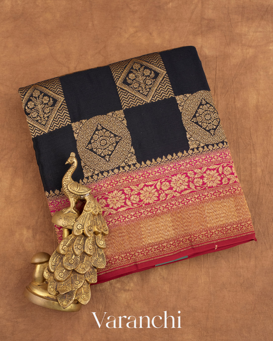 Black Pure Crepe Silk Handloom Saree