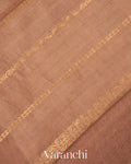 Light Bronze Reverse Scallop Border Pure Raw Mango Silk Handloom Saree