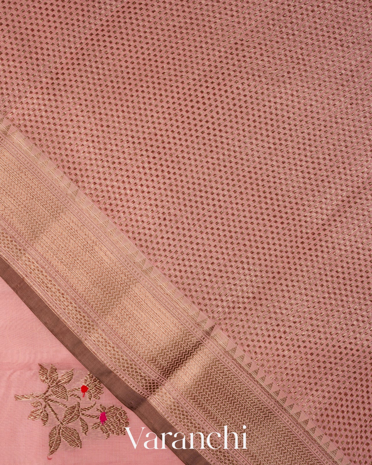 Baby Pink Pure Chanderi Silk Cotton Handloom Saree