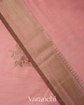 Baby Pink Pure Chanderi Silk Cotton Handloom Saree