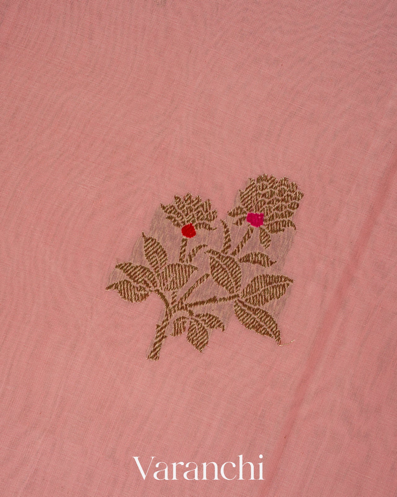 Baby Pink Pure Chanderi Silk Cotton Handloom Saree