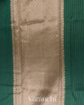 Bottle Green Pure Chanderi Silk Cotton Handloom Saree