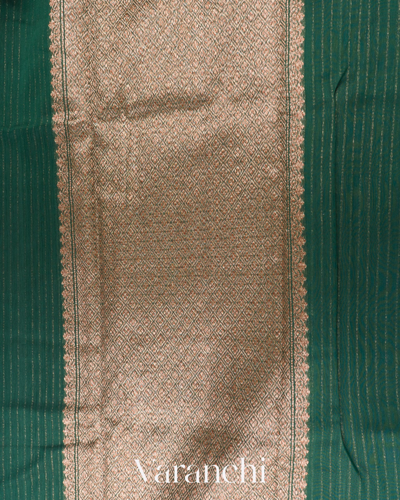 Bottle Green Pure Chanderi Silk Cotton Handloom Saree
