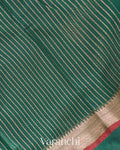 Bottle Green Pure Chanderi Silk Cotton Handloom Saree