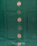 Bottle Green Pure Chanderi Silk Cotton Handloom Saree
