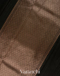 Jet Black Pure Chanderi Silk Cotton Handloom Saree