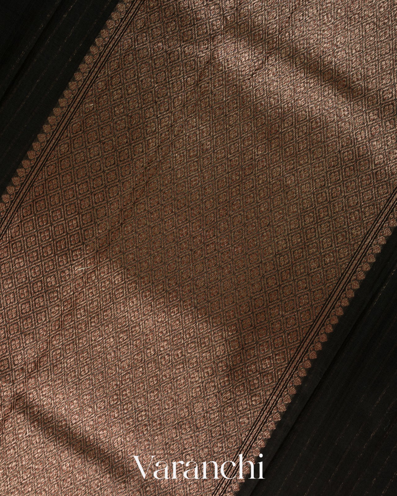 Jet Black Pure Chanderi Silk Cotton Handloom Saree
