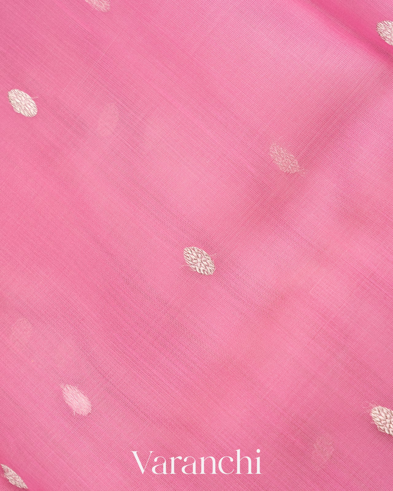 Light Pink Pure Chanderi Kora Silk Handloom Saree