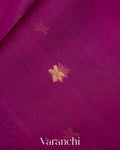 Wine Purple Pure Chanderi Kora Silk Handloom Saree