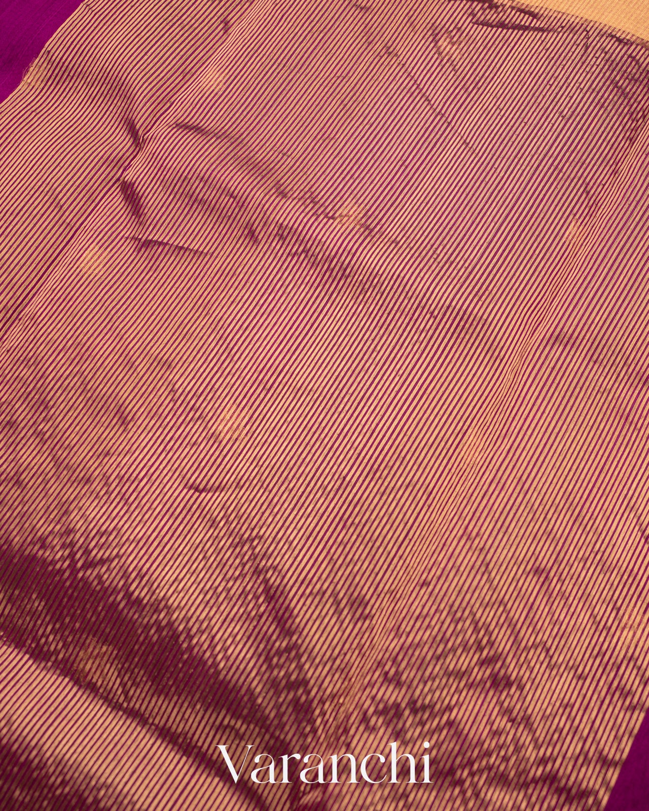 Wine Purple Pure Chanderi Kora Silk Handloom Saree