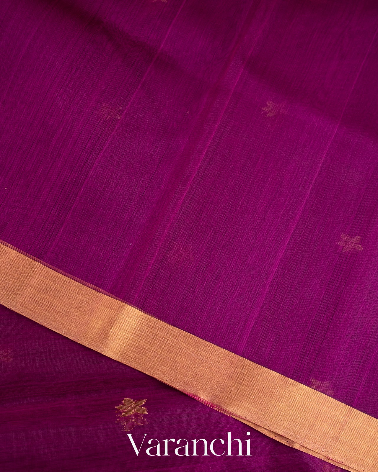 Wine Purple Pure Chanderi Kora Silk Handloom Saree