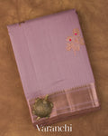 Dusty Lavender Pure Chanderi Silk Cotton Handloom Saree 