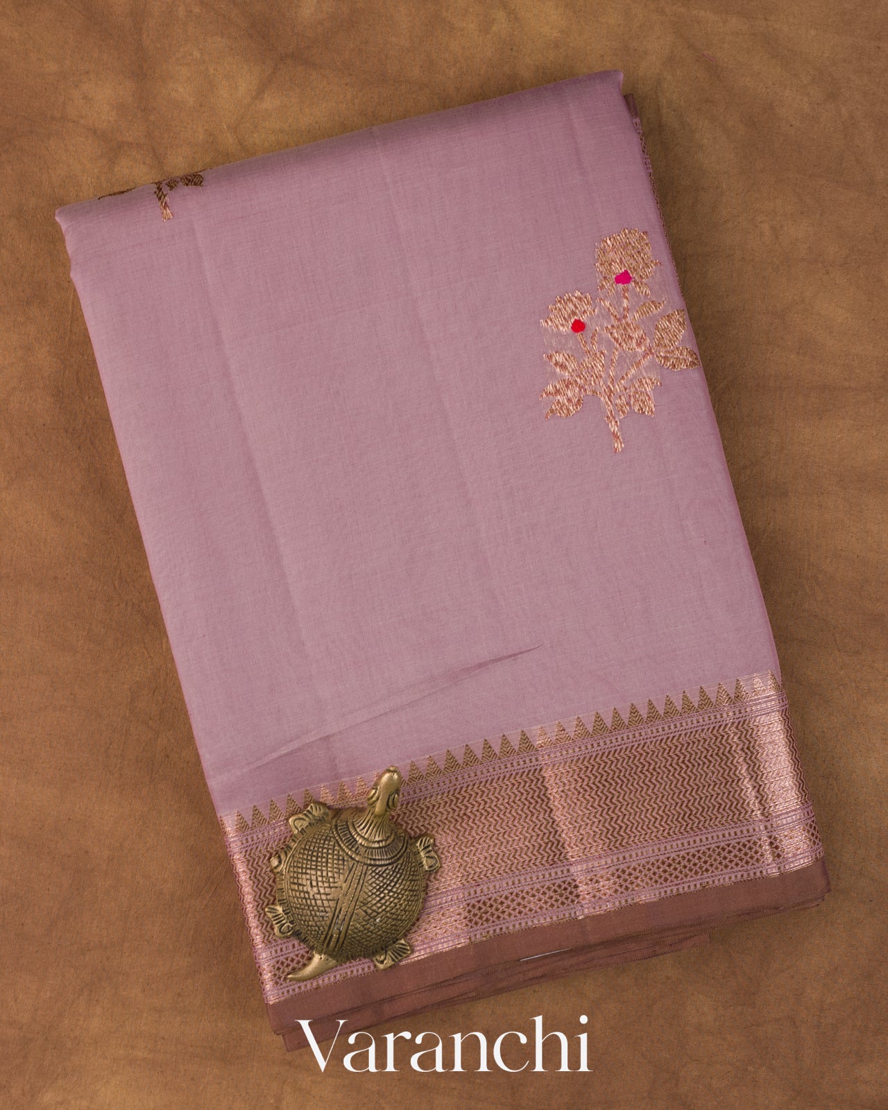 Dusty Lavender Pure Chanderi Silk Cotton Handloom Saree 