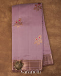 Dusty Lavender Pure Chanderi Silk Cotton Handloom Saree 