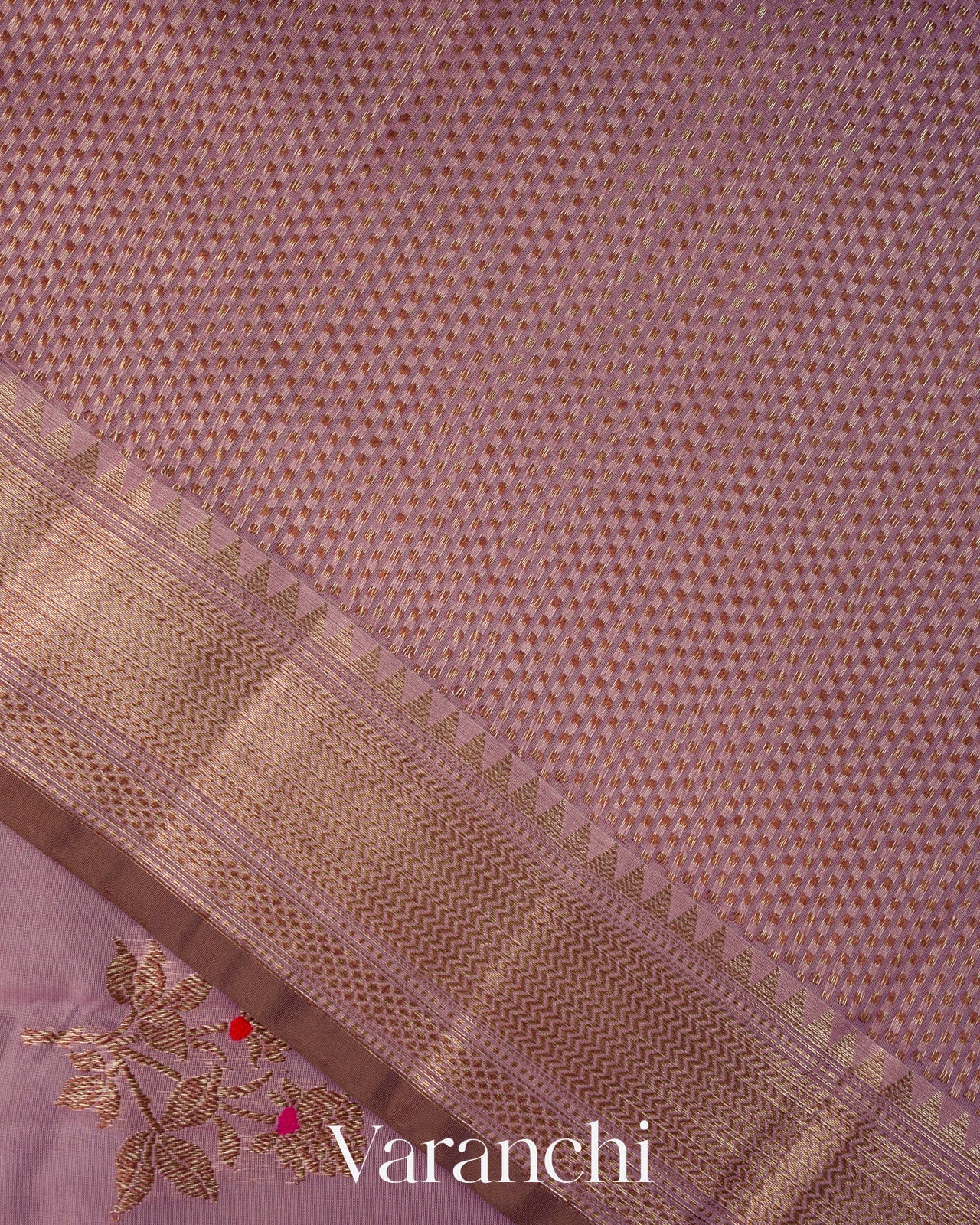 Dusty Lavender Pure Chanderi Silk Cotton Handloom Saree 