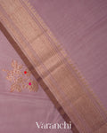 Dusty Lavender Pure Chanderi Silk Cotton Handloom Saree 