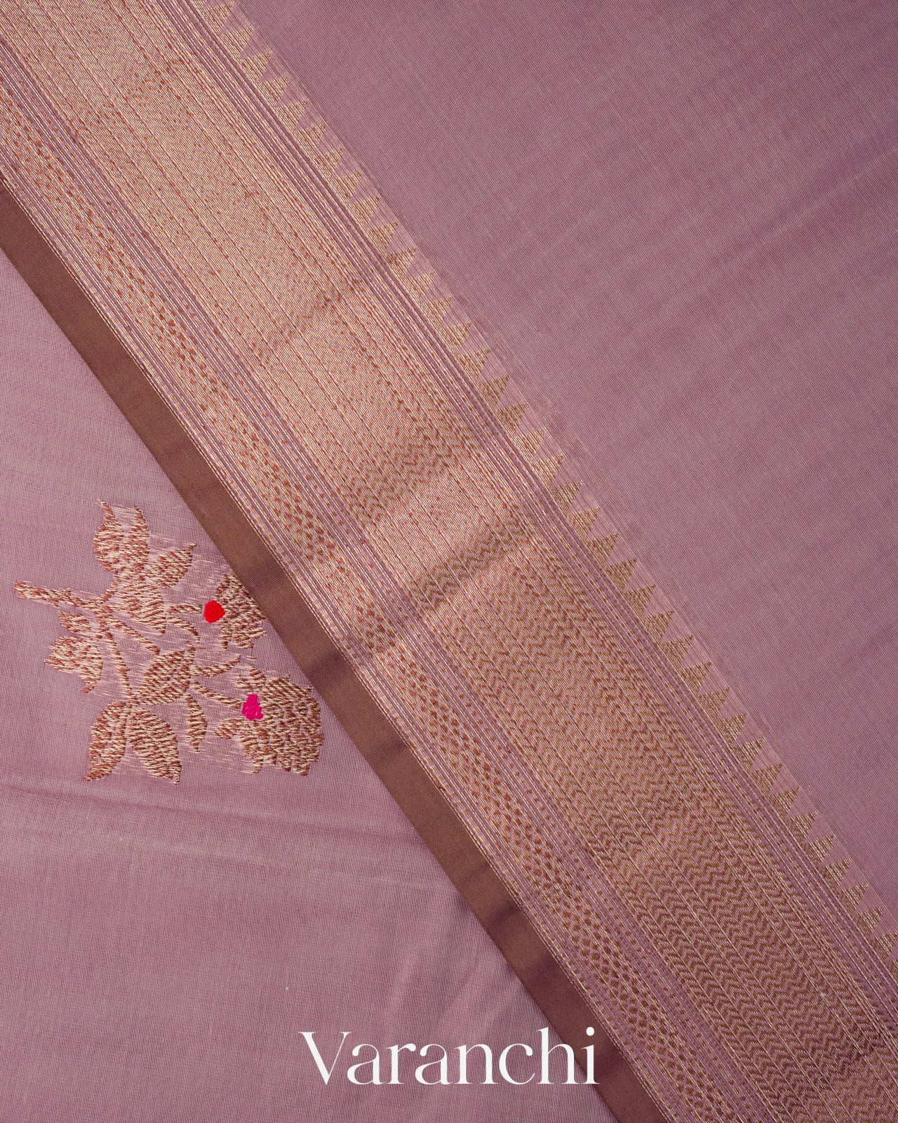 Dusty Lavender Pure Chanderi Silk Cotton Handloom Saree 