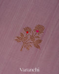 Dusty Lavender Pure Chanderi Silk Cotton Handloom Saree 