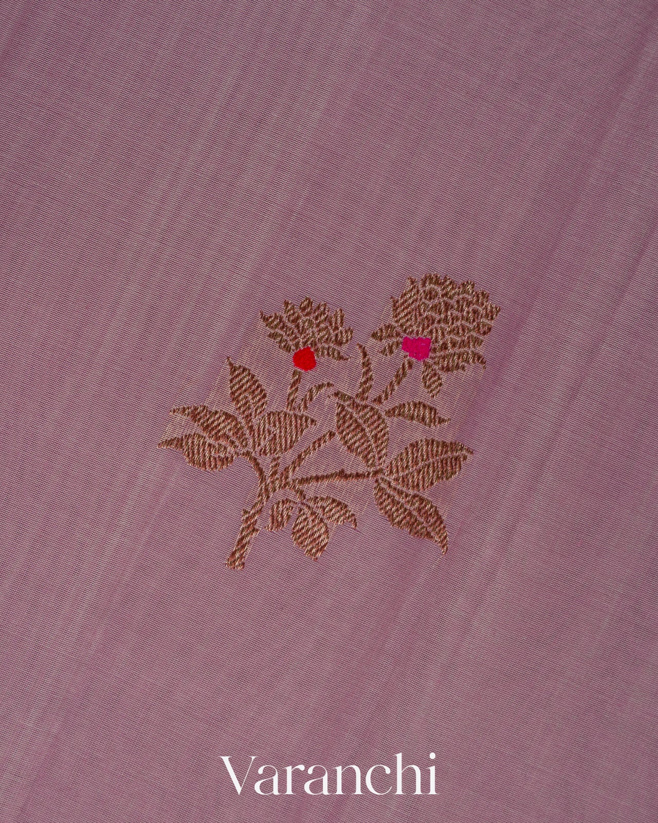 Dusty Lavender Pure Chanderi Silk Cotton Handloom Saree 