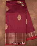 Deep Maroon Pure Chanderi Silk Cotton Handloom Saree