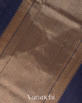 Navy Blue Pure Chanderi Silk Cotton Handloom Saree