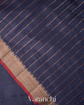 Navy Blue Pure Chanderi Silk Cotton Handloom Saree