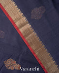 Navy Blue Pure Chanderi Silk Cotton Handloom Saree