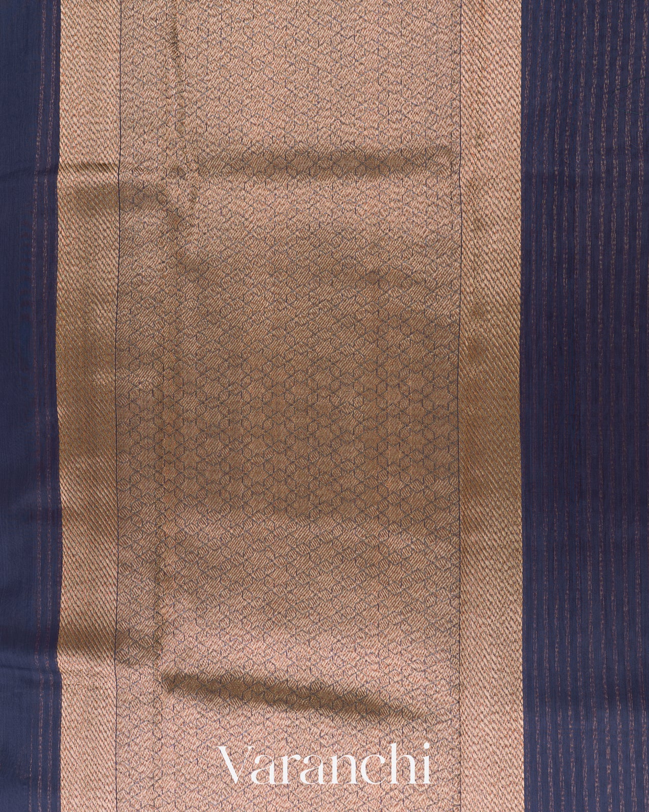 Midnight Blue Pure Chanderi Silk Cotton Handloom Saree