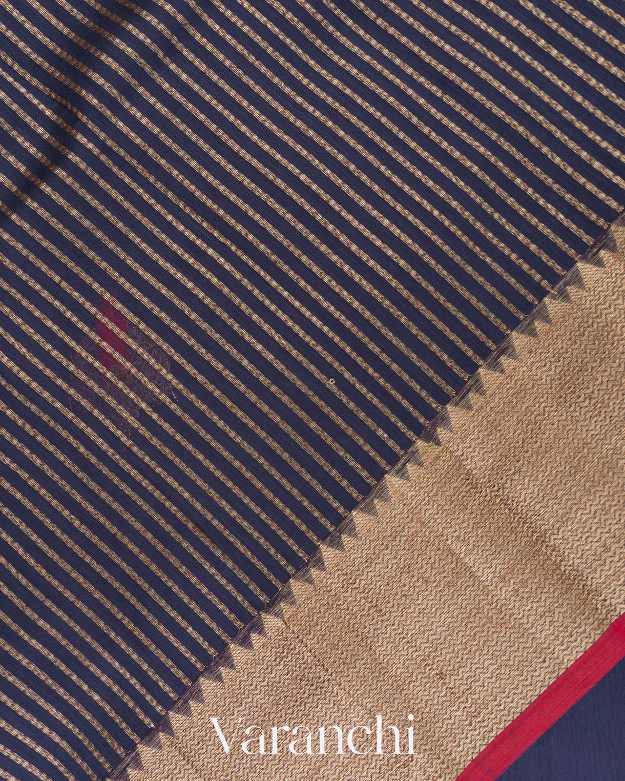 Midnight Blue Pure Chanderi Silk Cotton Handloom Saree