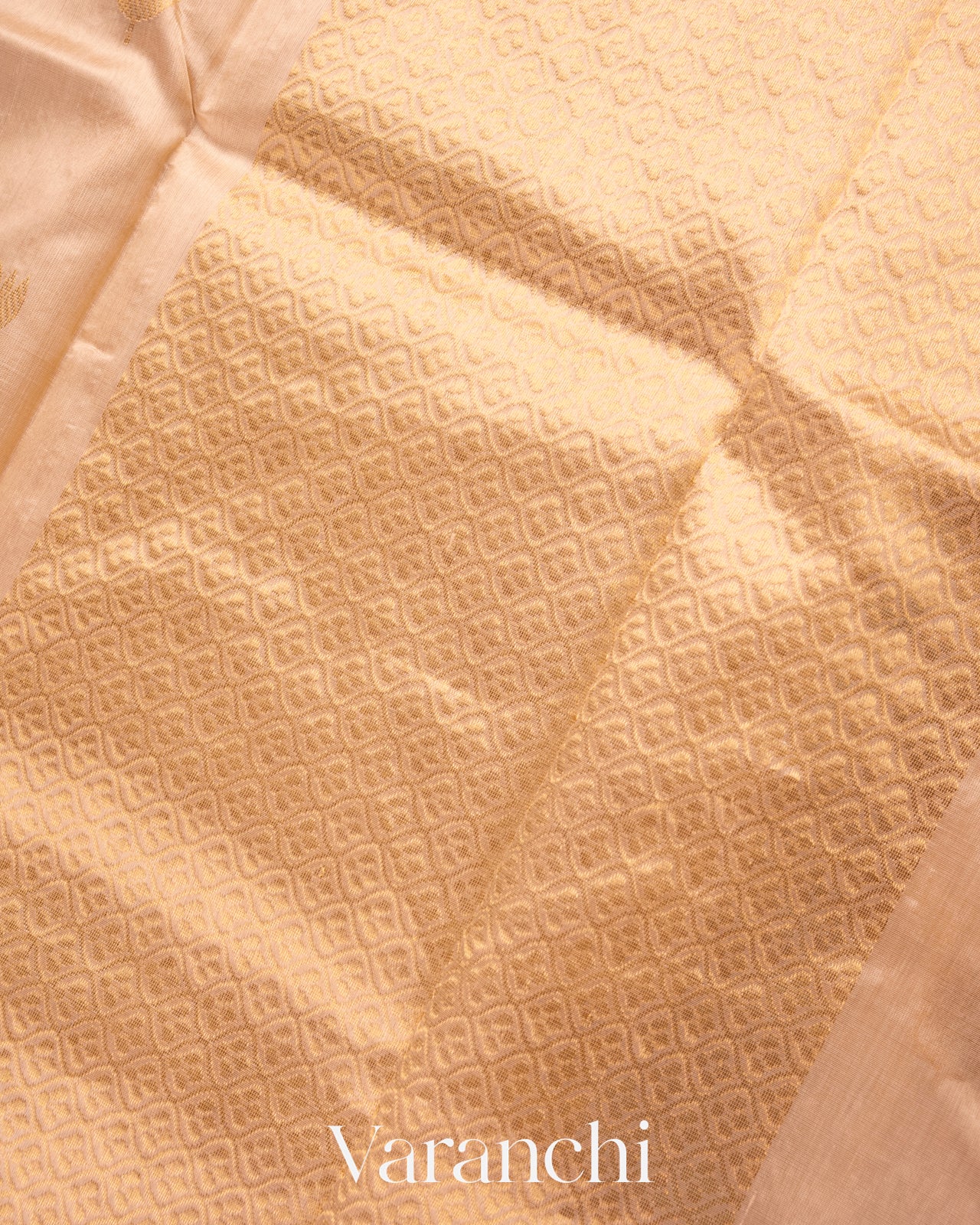 Ivory Pure Chanderi Pattu Silk Handloom Saree