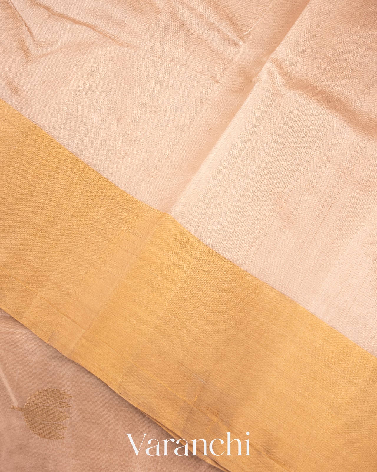 Ivory Pure Chanderi Pattu Silk Handloom Saree
