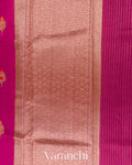 Dark Pink Pure Chanderi Silk Cotton Handloom Saree