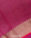 Dark Pink Pure Chanderi Silk Cotton Handloom Saree