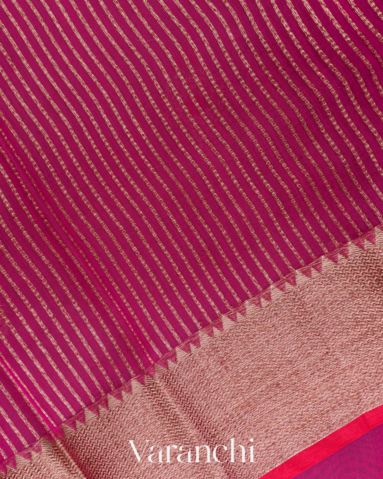 Dark Pink Pure Chanderi Silk Cotton Handloom Saree