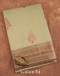 Light Sage Pure Chanderi Silk Cotton Handloom Saree