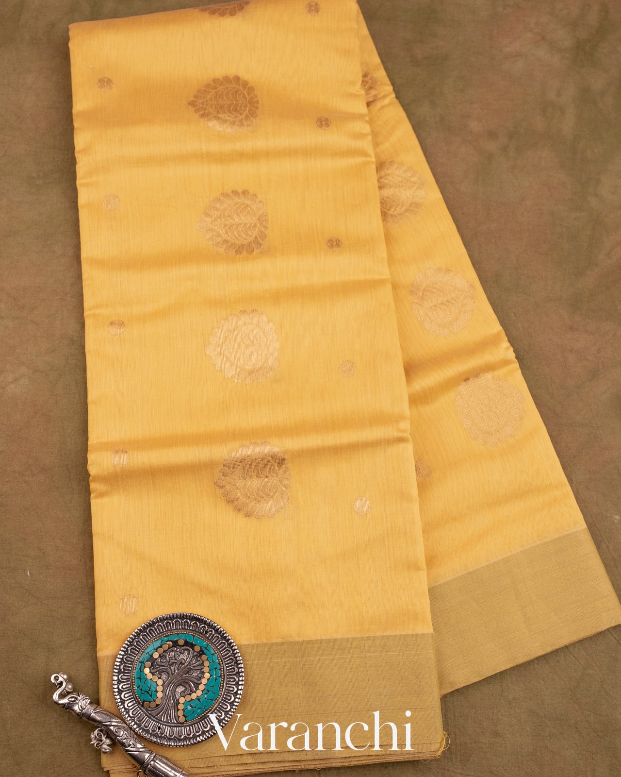 Pastel Yellow Pure Chanderi Silk Cotton Handloom Saree