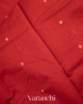 Deep Red Pure Chanderi Silk Cotton Handloom Saree