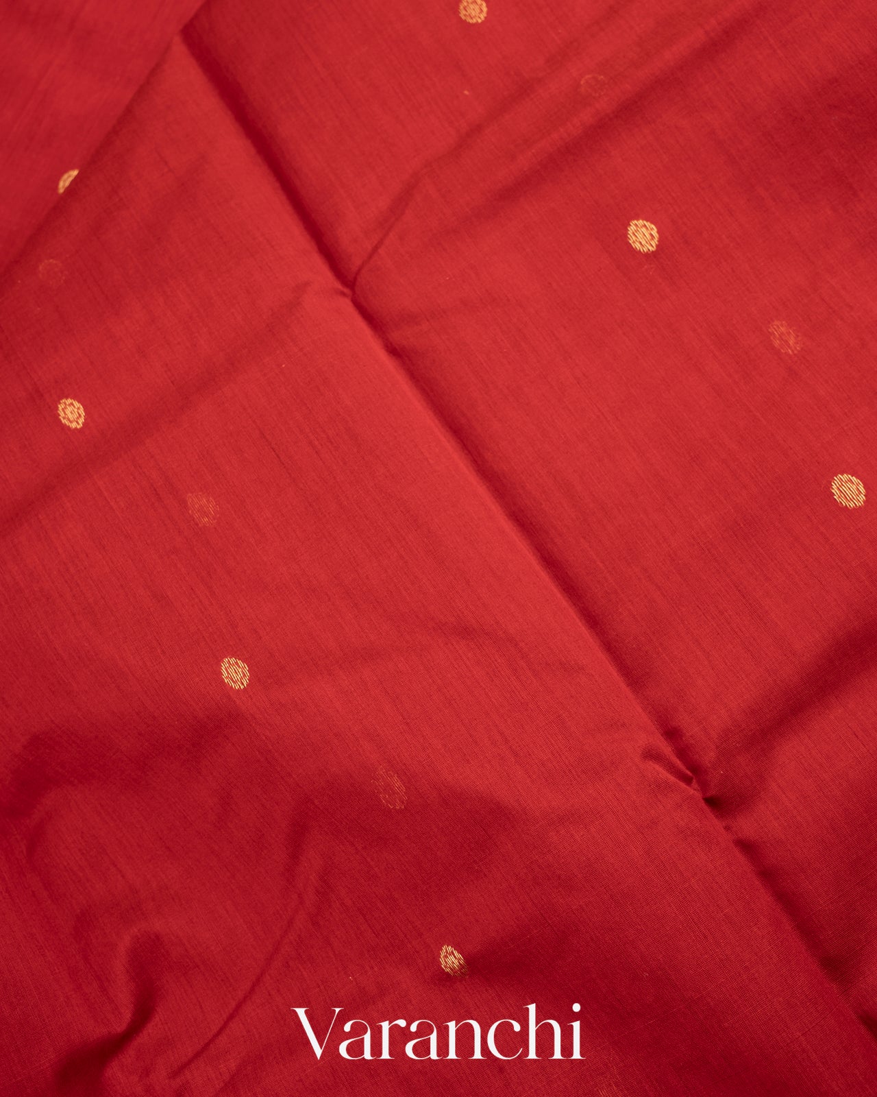 Deep Red Pure Chanderi Silk Cotton Handloom Saree