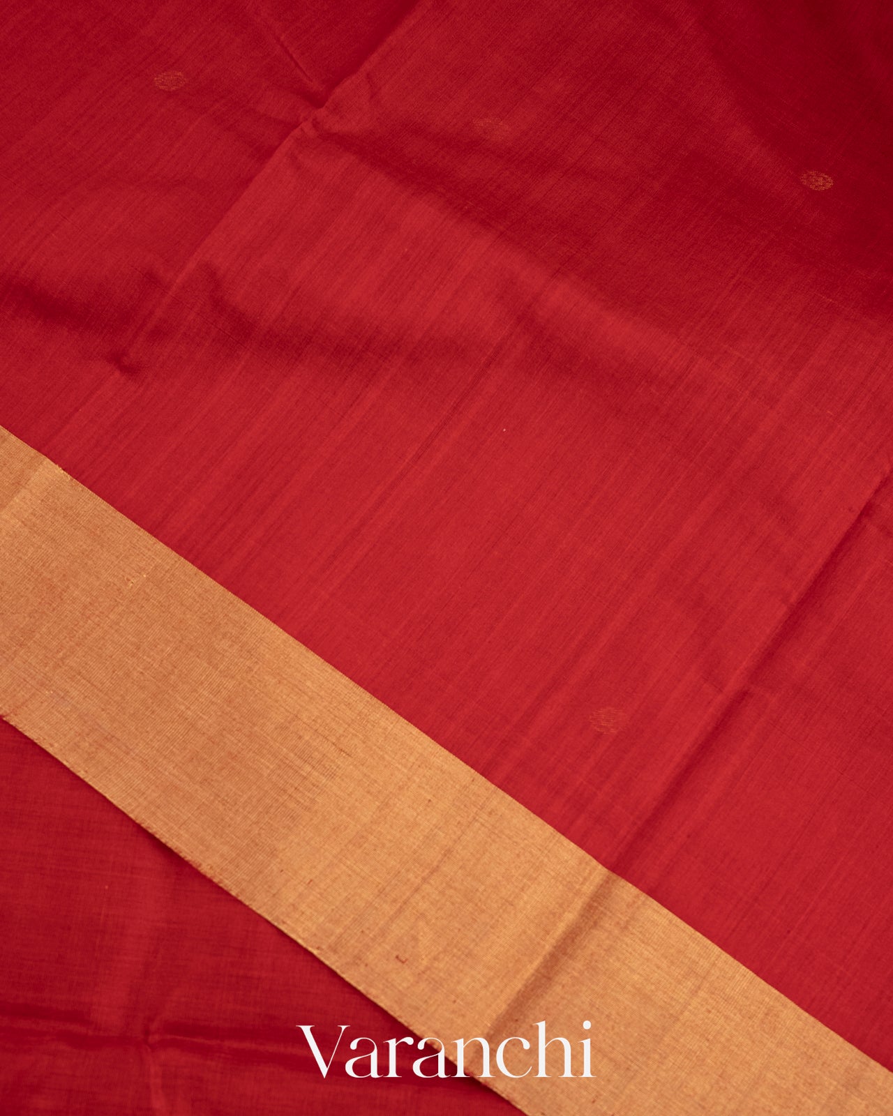 Deep Red Pure Chanderi Silk Cotton Handloom Saree