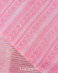 Lotus Pink Tissue Stripped Pure Chanderi Silk Cotton Saree 
