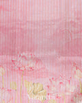 Lotus Pink Tissue Stripped Pure Chanderi Silk Cotton Saree 