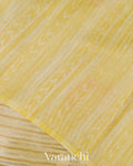 Light Cream Yellow Tissue Stripped Pure Chanderi Silk Cotton Saree 