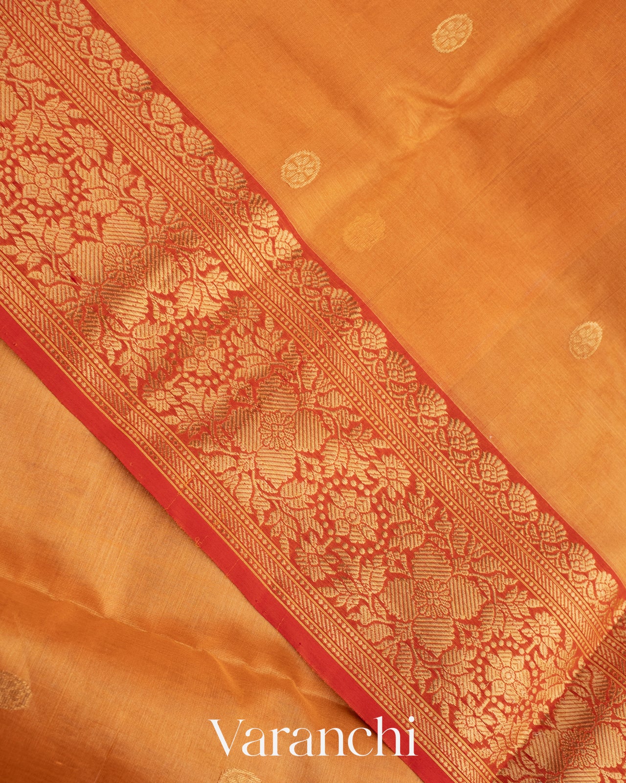 Dusty Orange Pure Chanderi Tissue Silk Handloom Saree