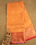 Dusty Orange Pure Chanderi Tissue Silk Handloom Saree