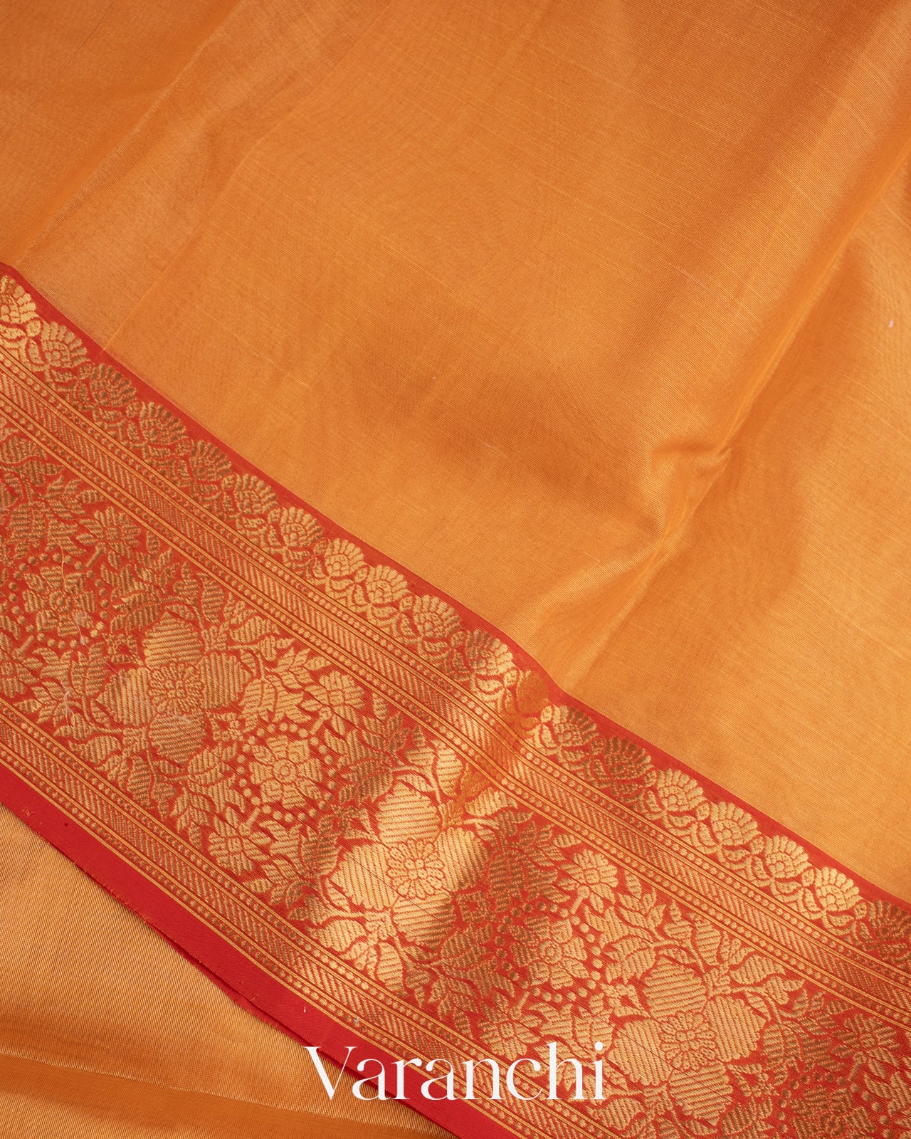 Dusty Orange Pure Chanderi Tissue Silk Handloom Saree