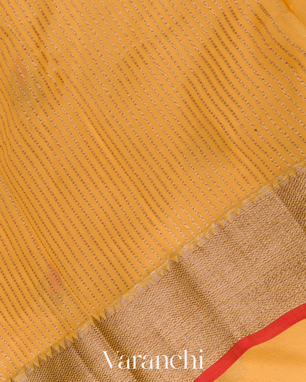 Turmeric Yellow Pure Chanderi Silk Cotton Handloom Saree 